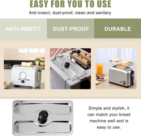 Veemoon Toaster Dust Cover, Stainless Toaster Appliance Top Cover, Steel Electric Bread Maker Upper Cover for Bread Machine...