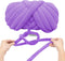 Super Soft Velvet Bulky Tube Yarn for Hand Knitting Blanket for Braided Knot, Giant Arm Knitting Yarn for Knitting Throw Rugs Pillow(Violet 0.55lb...
