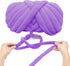 Super Soft Velvet Bulky Tube Yarn for Hand Knitting Blanket for Braided Knot, Giant Arm Knitting Yarn for Knitting Throw Rugs Pillow(Violet 0.55lb...
