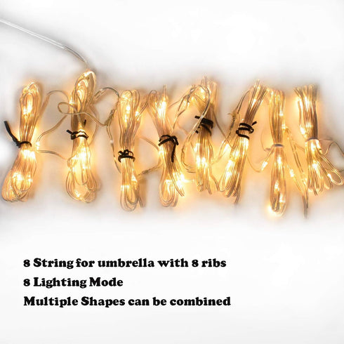 Patio Umbrella Lights 8 Lighting Mode 104 LED String Lights with Remote Control Umbrella Lights Battery Operated Waterproof Outdoor Decor for Pati...
