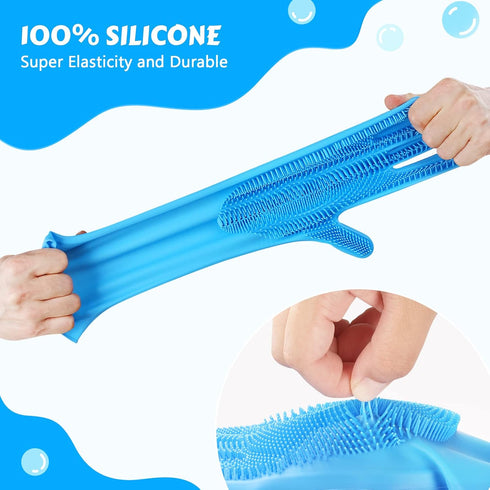 Pecute Pet Grooming Gloves, Heat Resistant Cat Bathing Gloves with High-Density Teeth, Silicone Dog Bathing Gloves with Enhanced Five Finger Desig...