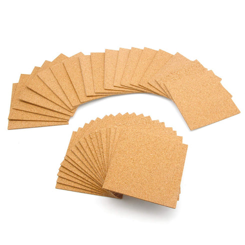 Blisstime 30 Pieces Self-Adhesive Cork Sheets 4"x 4" for DIY Coasters, Square Cork Tiles with Strong Self Adhesive Backing...