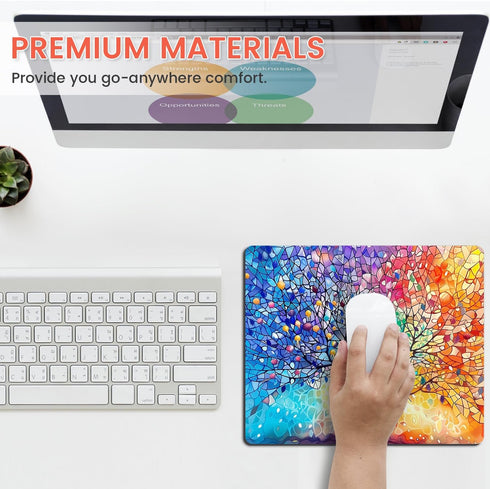 Mouse Pad, Non-Slip Rubber Base Mouse Mat Mousepad Waterproof Gaming Mouse Pad for Wireless Mouse, Computers Laptop Home Office (Tree of Life)...