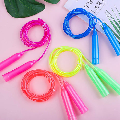 Elcoho 15 Pack Colorful Kids Jump Rope Set Adjustable Plastic Kids Jump Rope Skipping Rope Outdoor Jump Ropes Great Party Favor...