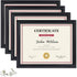 PETAFLOP 8.5x11 Certificate Frame, Black Picture Diploma Degree Document Frames with Real Glass Front, Wall or Tabletop Vertically or Horizontally...