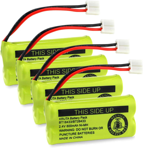 Kruta BT18433 BT28433 2.4V 800mAh Ni-MH Cordless Phone Battery Pack Compatible with BT18433/BT28433 CS6219 CS6229 DS6301 DS6151 DS6101 BT184342 BT...