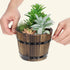 Healeved Wooden Whiskey Barrel Planter Garden Flower Pot Decor Plant Container Box Brown (Size 2)...