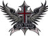VEGASBEE® Godspeed Winged Cross Patch Wings Christian Embroidered Iron-On Patch Emblem Large Size 12" by 8.5" inches USA...