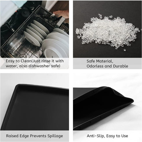 PIVBY Silicone Mat Under Coffee Machine With Lip Coffee Maker Appliance Automatic Machines Espresso Accessory Black Multifunctional Rubber Base Ma...