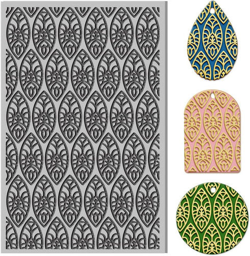 CHGCRAFT Polymer Clay Texture Sheets Retro Pattern Texture Stamp Clear Clay Texture Sheets Polymer Clay Texture Mat Flower Pattern Pad for Making ...