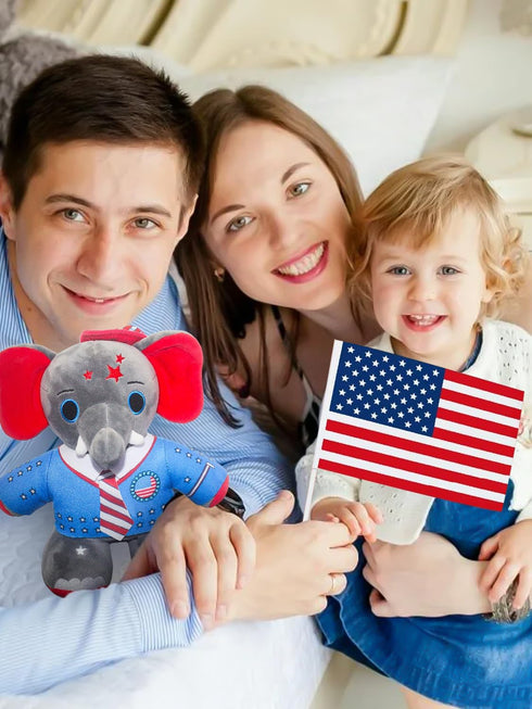 USA Elephant 8 Inch” Stars-and-Stripes Elephant Plush Stuffed Animal July 4th Independence Day Patriotic Decoration Memorial Day....