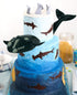 Gemini&Genius Right Whale Action Figure, Shark Animal Ocean Blackfish Toys, Soft Rubber Ocean Whale Shark, Great for Kids Bath Toys, Swimming Toys...