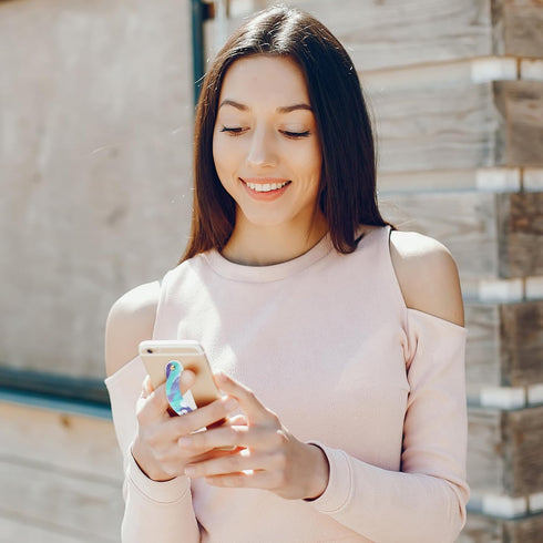 4 Pieces Phone Grip Holder Phone Loop Finger Holder Silicone Cell Phone Grip Strap Phone Finger Strap Stand for Most Smartphones(Ink Painting Styl...