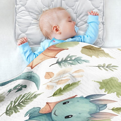 Cute Dragon Baby Blanket for Girls Boys Soft Warm Reversible Infant, Newborn, Toddler Receiving Blanket Unisex Travel Throw Blanket for Crib Strol...