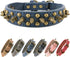 Spiked Studded Dog Collar-Bronze Round Stud Anti-Bite Collar (Blue,S)...