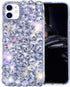Bonitec Compatible with iPhone 12 Case 3D Glitter Sparkle Bling Case Luxury Shiny Crystal Rhinestone Diamond Bumper Clear Gems Cute Protective Gir...