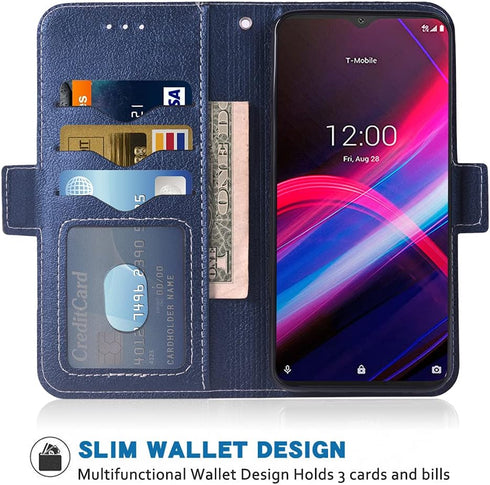 Compatible with T-Mobile Revvl 4 Plus Wallet Case Wrist Strap Lanyard Flip Cover Card Holder Stand Cell Phone Cases for Tmobile Revel 4+ T Mobile ...