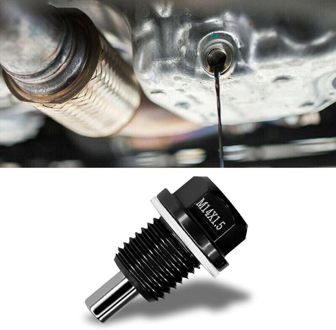 M14x1.5 Magnetic Oil Drain Plug, Aluminum Oil Pan Drain Plug Repair Kit with Crush Washer Gaskets, Oil Drain Nut Bolt for Most Ford, GM, Hyundai, ...