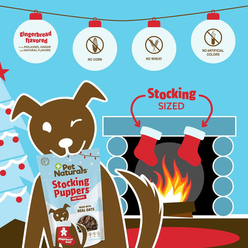 Stocking Puppers Gingerbread Dog Treats, 7.05oz - Naturally Flavored Holiday Snack, Perfect Stocking Stuffer for Dogs...