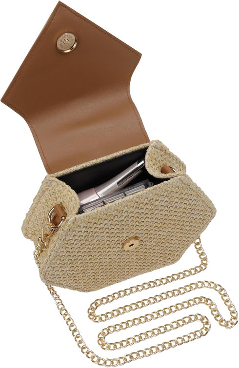 Straw Crossbody Bag for Women Cute Shoulder Handbag Summer Beach Bag Purse with Tassel...