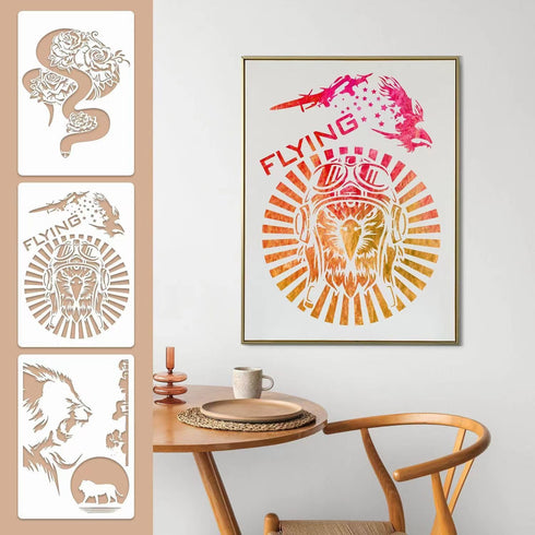 Animal Stencils for Painting, 10 PCS Reusable Forest Wildlife Drawing Template DIY Stencils for Painting on Wood Wall Card Rock Decor...