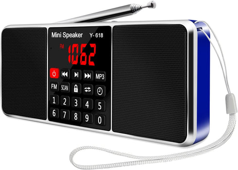 Multifunction Digital FM Radio Media Speaker MP3 Music Player Support TF Card USB Drive with LED Screen Display and Setting Timing Shutdown Functi...