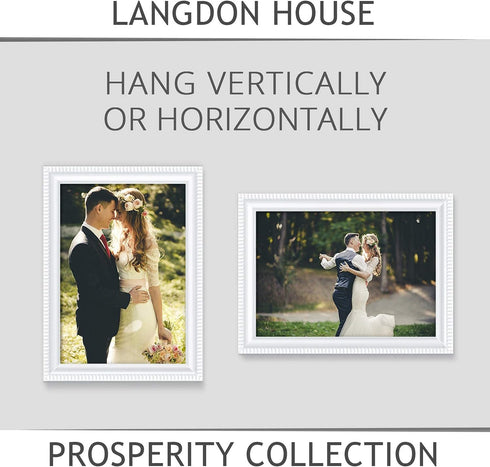 Langdon House 5x7 Picture Frames (White, 12 Pack), Contemporary Frame Set, Wall Mount or Table Top, Prosperity Collection...