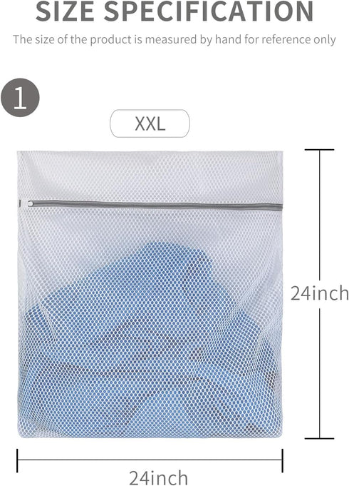 2 XX-Large Honeycomb Delicates Bags for Washing Machine, 24 x 24 Inches lingerie bags for Laundry, Travel Storage Organize Bag for Cotton Clothes,...