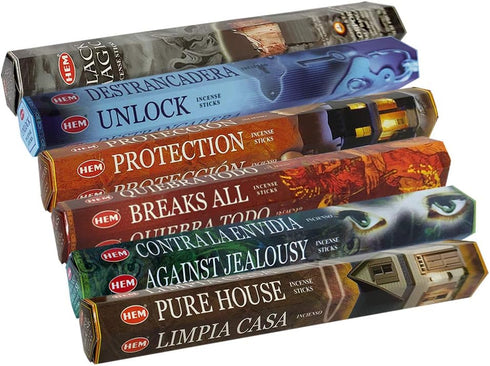 Hem Incense Sticks Variety Pack #21 and Incense Stick Holder Bundle with 6 Witchcraft Themed Fragrances...