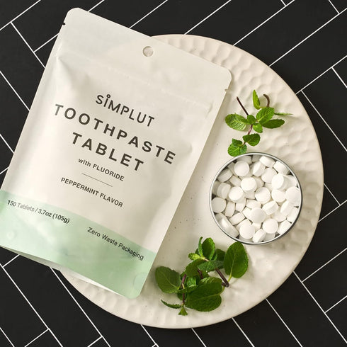 Chewable Toothpaste Tablets with Fluoride, 150 Pack - Travel Sized Oral Care, Eco Friendly Vegan Dental Tabs for Brushing - All Natural, SLS Free ...