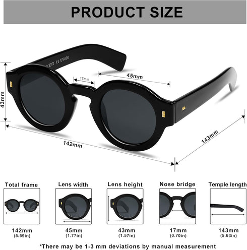 VANLINKER Vintage Round Polarized Sunglasses for Women Men Trendy Shades Retro Circle Sun Glasses VL9743...