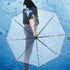 Tri-fold Clear Rain Umbrella with Frosted Handle Transparent Umbrella, for Portable to Carry for Travel(Black)...