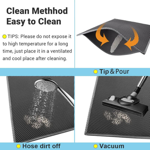 Pieviev Cat Litter Mat Double Layer Waterproof Urine Proof Trapping Mat 1 Pack (Gray, 24x15 Inch (Pack of 1))...