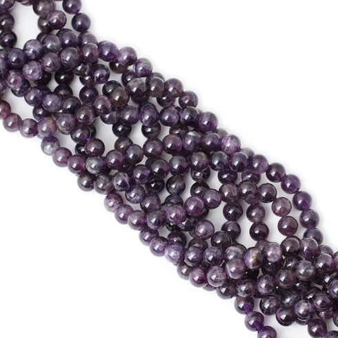 45PCS 8mm Natural Amethyst Gemstone Round Loose Beads Crystal Energy Stone Healing Power for Jewelry Making 1 Strand 15"...
