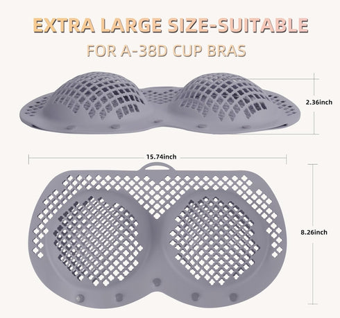 Bra Washing Bag for Laundry, Silicone Lingerie Bags for Washing Delicates, Laundry Bag Washing Machine & Dryer Washing Bags for A-38D Cup Bras, Ma...