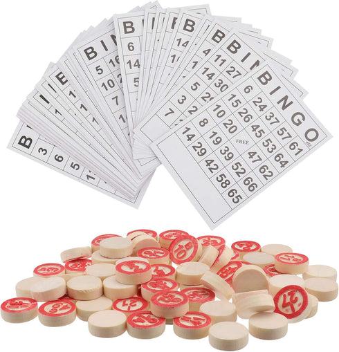 Russian Bingo Lotto Game Set for Family Russian Lotto Board Games Russia Tambola Kit of Wood Barrels Bingo Cards Chips 18mm...