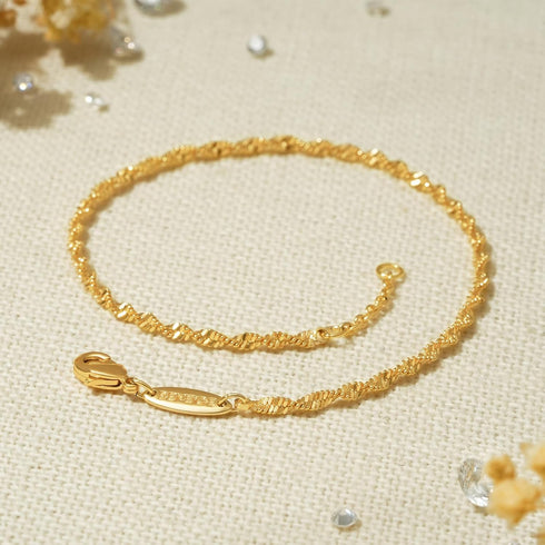 BENEIGE Gold Rope Chain Anklet,14k Gold Plated Dainty Ankle Bracelet Handmade Foot Chain For Women...