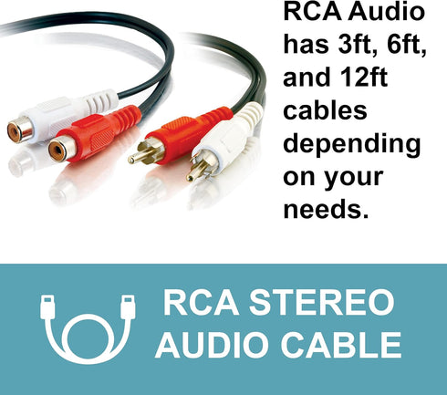 C2G 40464 Value Series RCA Stereo Audio Cables, 6 Feet (1.82 Meters), Black...