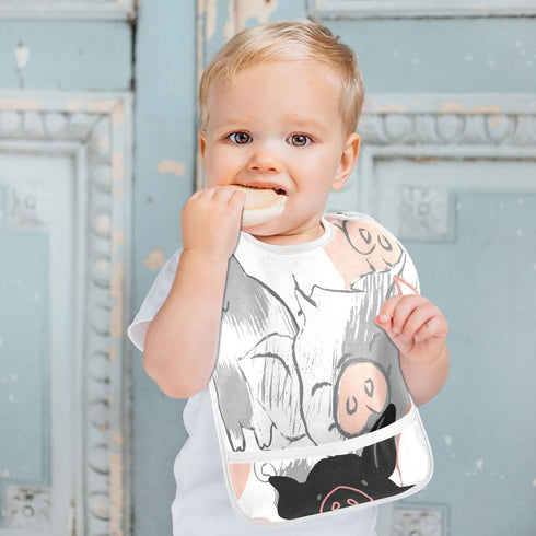 Baby Bibs for Baby Boy Girl Waterproof Feeding Bib Apron Cotton Food Eating Bib 2 Packs...