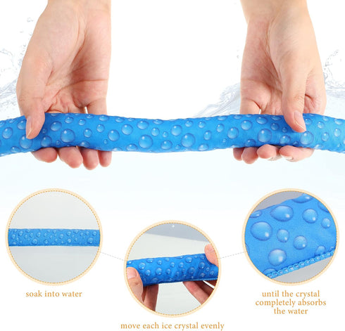 10 Pieces Ice Cooling Scarf Cool Scarf Neck Wrap Bandana Ice Scarf Cooling Scarf Wrap Cooling Neck Scarf Ice Scarf Neck Wrap Summer Neck Wrap Band...