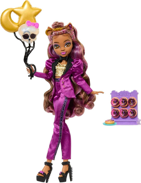 Monster High Doll, Clawdeen Wolf in Monster Ball Party Fashion with Themed Accessories Including Balloons...
