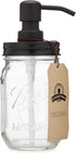 Jarmazing Products Mason Jar Soap Dispenser - Black - 16 oz Ball Mason Jar Liquid Dispenser for Kitchen & Bathroom - Glass - Kitchen Soap Dispense...