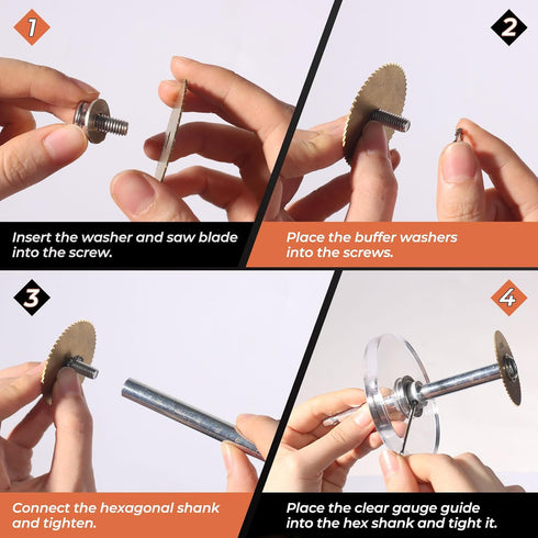 Upgraded 1/4" Hex Shank PVC Pipe Inside Cutter (4 PCS Titanium Coated Saw Blades), PVC Cutting Tool with Scaled Adjustable Depth Gauge for Cutting...