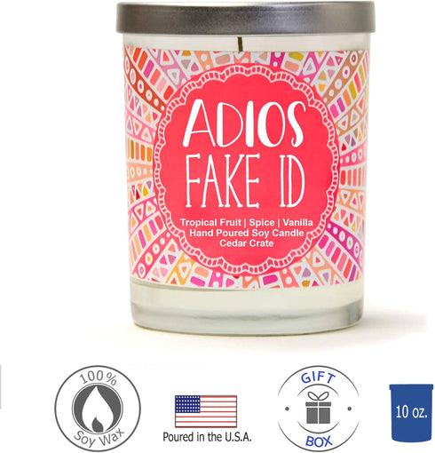 21st Birthday Gifts for Her, Women Friends - Adios Fake ID | Funny Birthday Gifts for Daughter, Sister, Best Friend, 21st Wine Glass Decorations, ...