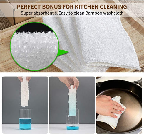 Herda 316L Cast Iron Scrubber Cleaner, Large Cast Iron Chain Mail Scrubber - Chainmail Scrubber Sponge - Metal Skillet Scrubbing, Wok, Dutch Oven ...