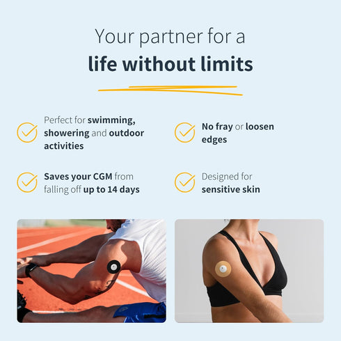 10 x Freestyle Libre 3 Sensor Covers, Ringpatch, Last Up to 14 Days, Sweat & Waterproof, CGM, Glucose Monitor Protection, Purple...