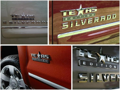 Muzzys (Set of Three) Texas Edition 3M Stick On Emblem Badge FITS GMC Sierra Chevy Silverado Suburban Tahoe Ford F150 Dodge Ram Nissan Titan Truck...