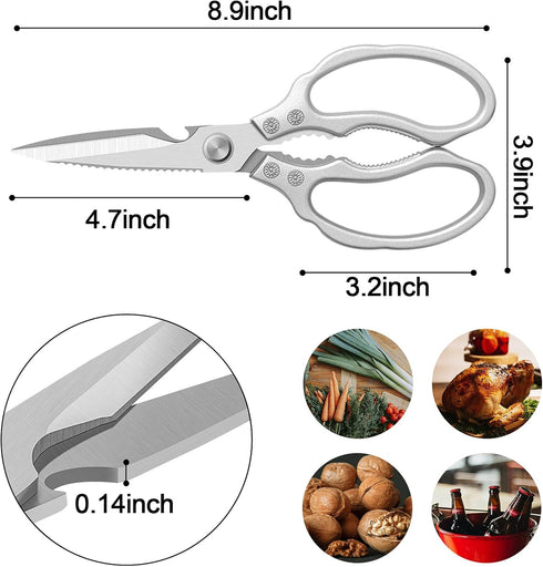 CGBE Kitchen Scissors, Multi-Purpose Kitchen Shears, Heavy Duty Dishwasher Safe Food Scissors for Chicken, Poultry, Fish, Meat & Herbs with Non-Sl...