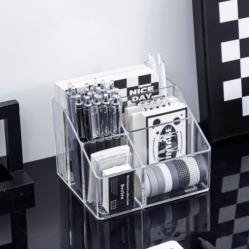 Yesesion Clear Pen Holder, Pen Organizer for Desk, Pencil Cup for Home Office, School Supplies, Art Stationery, Desktop Storage and Accessorizes f...