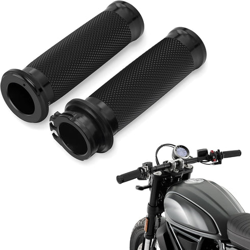 Amazicha Black 1” Motorcycle Hand Grips Handlebar Grips Compatible for Harley Sportster Touring Honda Kawasaki Suzuki Yamaha Bobber Chopper...